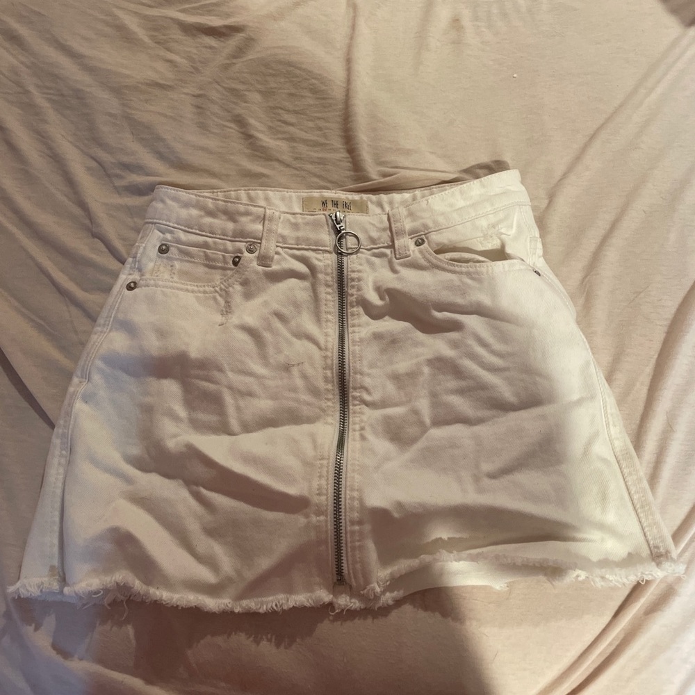 Free People White Denim Skirt